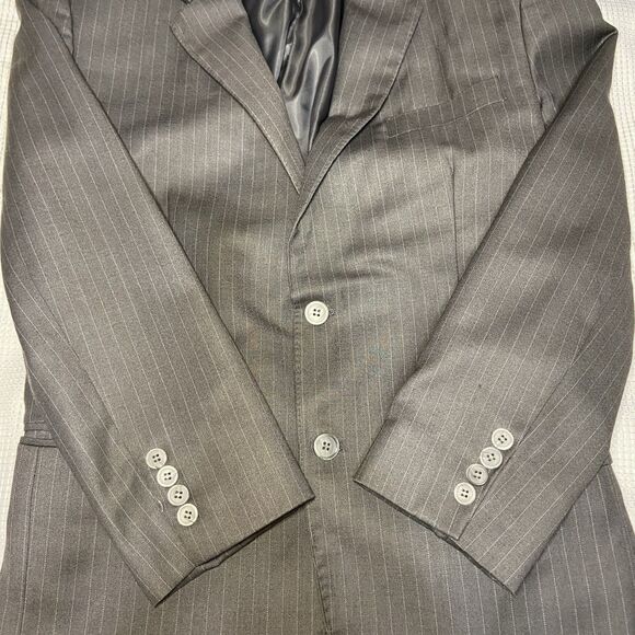 Men's Macway’s Executive Chest 38,Charcoal Gray Pinstripe Pure Wool Pant Suit - Picture 15 of 16